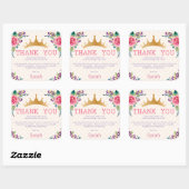 Floral Chic Birthday Danke Quadratischer Aufkleber (Blatt)