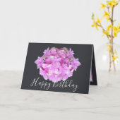 Floral Chic Bouquet Pink Hydrangea Floral Geburtst Karte (Gelbe Blume)