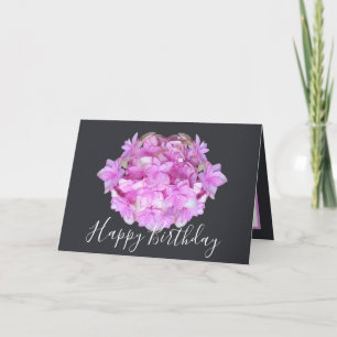Floral Chic Bouquet Pink Hydrangea Floral Geburtst Karte