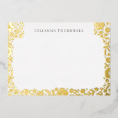 Floral Chic Frame Luxe Personal Stationery Folieneinladung (Vorderseite)