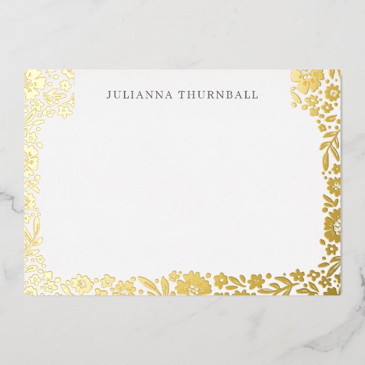 Floral Chic Frame Luxe Personal Stationery Folieneinladung (Vorderseite)