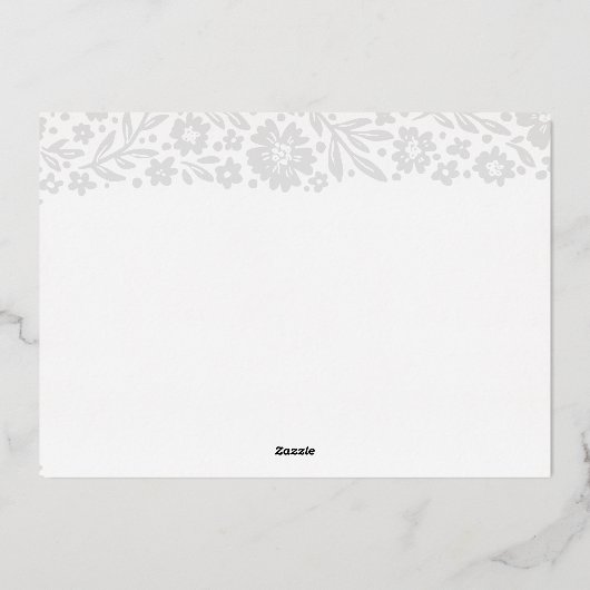 Floral Chic Frame Luxe Personal Stationery Folieneinladung (Rückseite)