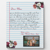 Floral Chic handgeschriebene Liebe Brief Mama Nach Fotoplatte (Vorderseite)
