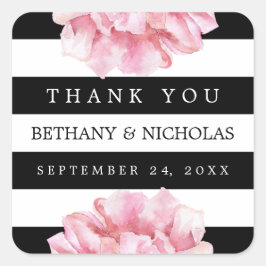 Floral Chic Hochzeit Vielen Dank für Ihr Interesse Quadratischer Aufkleber
