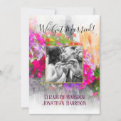 Floral Chic Just Married Ankündigung Empfang (Vorderseite)