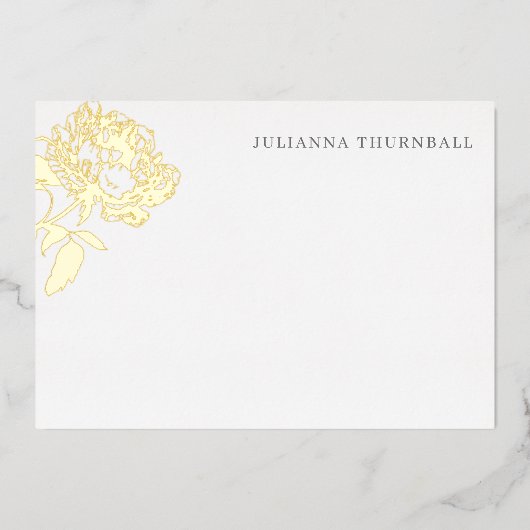 Floral Chic Peony Luxe Personal Stationery Folieneinladung (Vorderseite)
