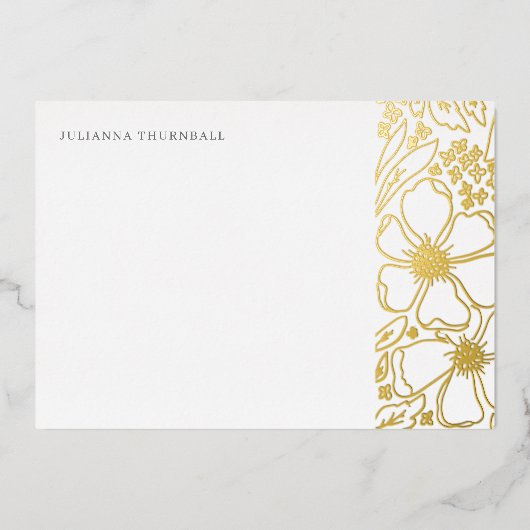 Floral Chic Peony Luxe Personal Stationery Folieneinladung (Vorderseite)