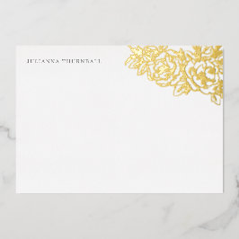Floral Chic Peony Luxe Personal Stationery Folieneinladung