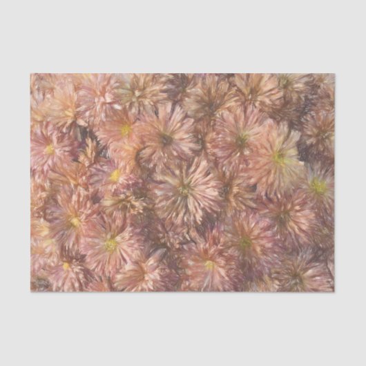 Floral Chic Pink Pastel Chrysanthemum Decoupage Seidenpapier (Vorderseite)