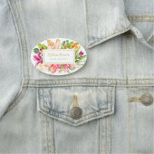 Floral Chic Pink Pastell Event Planner Namensschild (Beispiel)