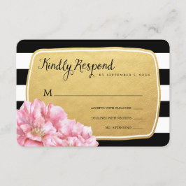 Floral Chic Wedding Response Card/Gold RSVP Karte