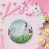 Floral Chicken Pappteller (Party)