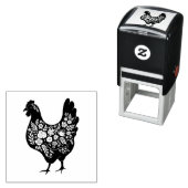 Floral Chicken Permastempel (Beispiel)