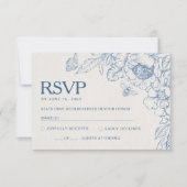 Floral Chinoiseri Wedding RSVP Card Karte (Vorderseite)