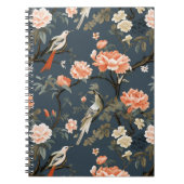 Floral Chinoiserie auf Denim Blue Notizblock (Vorderseite)