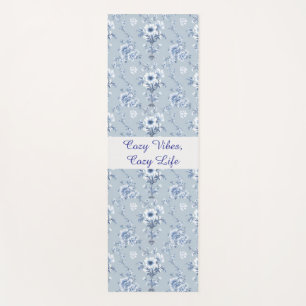 Floral Chinoiserie Blue Toile mit benutzerdefinier Yogamatte