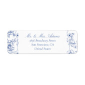 Floral Chinoiserie Blue Voradressierte Rückgabe (Vorne)