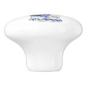 Floral Chinoiserie Blue White Dragonfly Ginger Jar Keramikknauf (Seitenansicht)