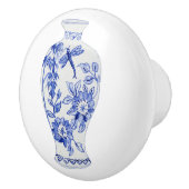 Floral Chinoiserie Blue White Dragonfly Ginger Jar Keramikknauf (Rechts)