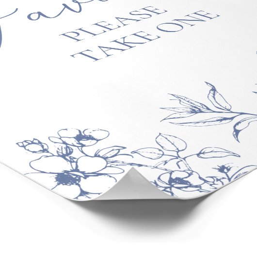 Floral Chinoiserie Brautparty Favoriten Zeichen Poster (Ecke)