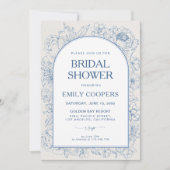 Floral Chinoiserie Bridal Dusche Einladung (Vorderseite)