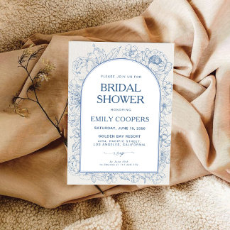 Floral Chinoiserie Bridal Dusche Einladung
