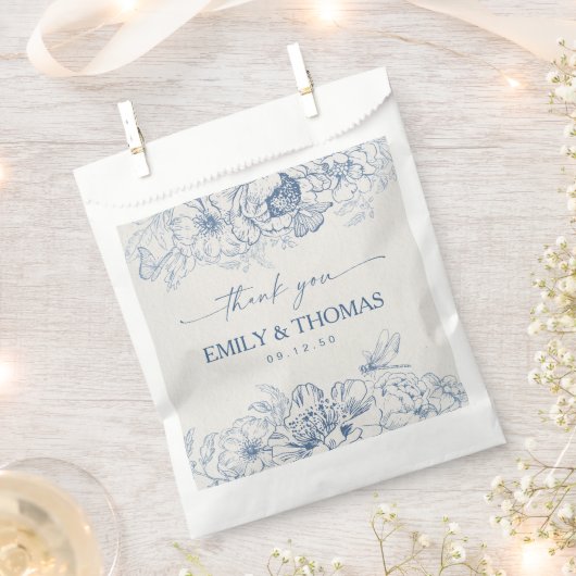 Floral Chinoiserie Gastgeschenk Hochzeiten Taschen Geschenktütchen (Ausgeschnitten)