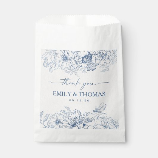 Floral Chinoiserie Gastgeschenk Hochzeiten Taschen Geschenktütchen (Vorderseite)