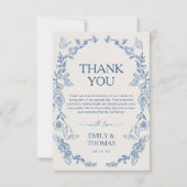 Floral Chinoiserie Hochzeit Danke Karte (Vorderseite)