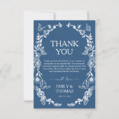 Floral Chinoiserie Hochzeit Danke Karte (Vorderseite)