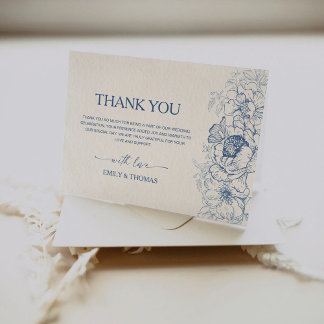 Floral Chinoiserie Hochzeit Danke Karte