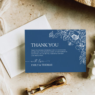 Floral Chinoiserie Hochzeit Danke Karte