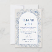 Floral Chinoiserie Hochzeit Danke Karte (Vorderseite)