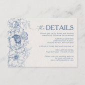 Floral Chinoiserie Hochzeitsdetails Eintrittskarte Begleitkarte (Vorderseite)
