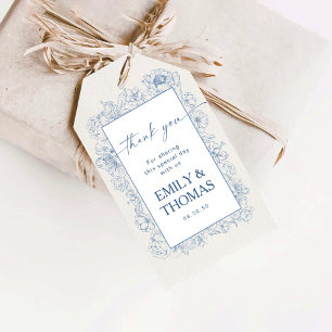 Floral Chinoiserie Hochzeitsmarken Geschenkanhänger