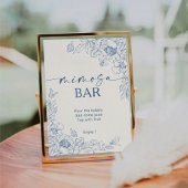 Floral Chinoiserie Mimosa Bar Paradies Sockelschild