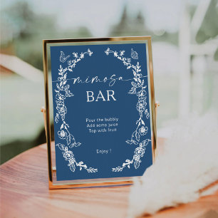 Floral Chinoiserie Mimosa Bar Paradies Sockelschild