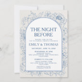 Floral Chinoiserie Probe Abendessen Einladung (Vorderseite)