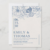 Floral Chinoiserie Wedding Einladung (Vorderseite)