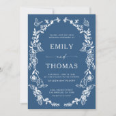 Floral Chinoiserie Wedding Einladung (Vorderseite)