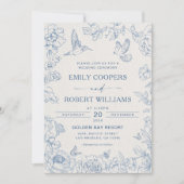 Floral Chinoiserie Wedding Einladung (Vorderseite)