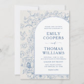 Floral Chinoiserie Wedding Einladung (Vorderseite)