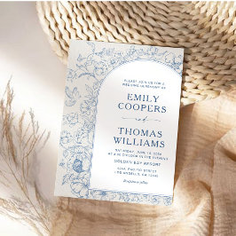 Floral Chinoiserie Wedding Einladung