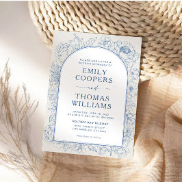 Floral Chinoiserie Wedding Einladung