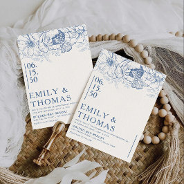 Floral Chinoiserie Wedding Einladung