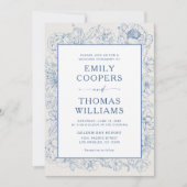 Floral Chinoiserie Wedding Einladung (Vorderseite)