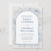 Floral Chinoiserie Wedding Einladung (Vorderseite)