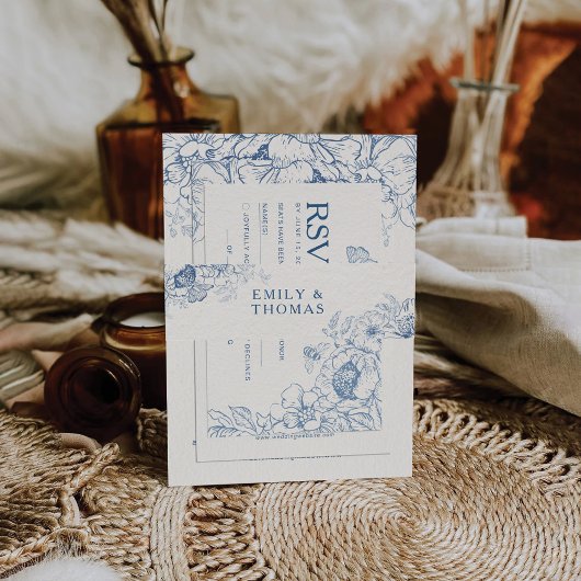 Floral Chinoiserie Wedding Einladungsbanderole