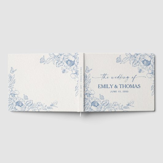 Floral Chinoiserie Wedding Gästebuch (Voll)