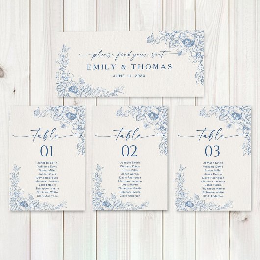 Floral Chinoiserie Wedding Head Table Sign